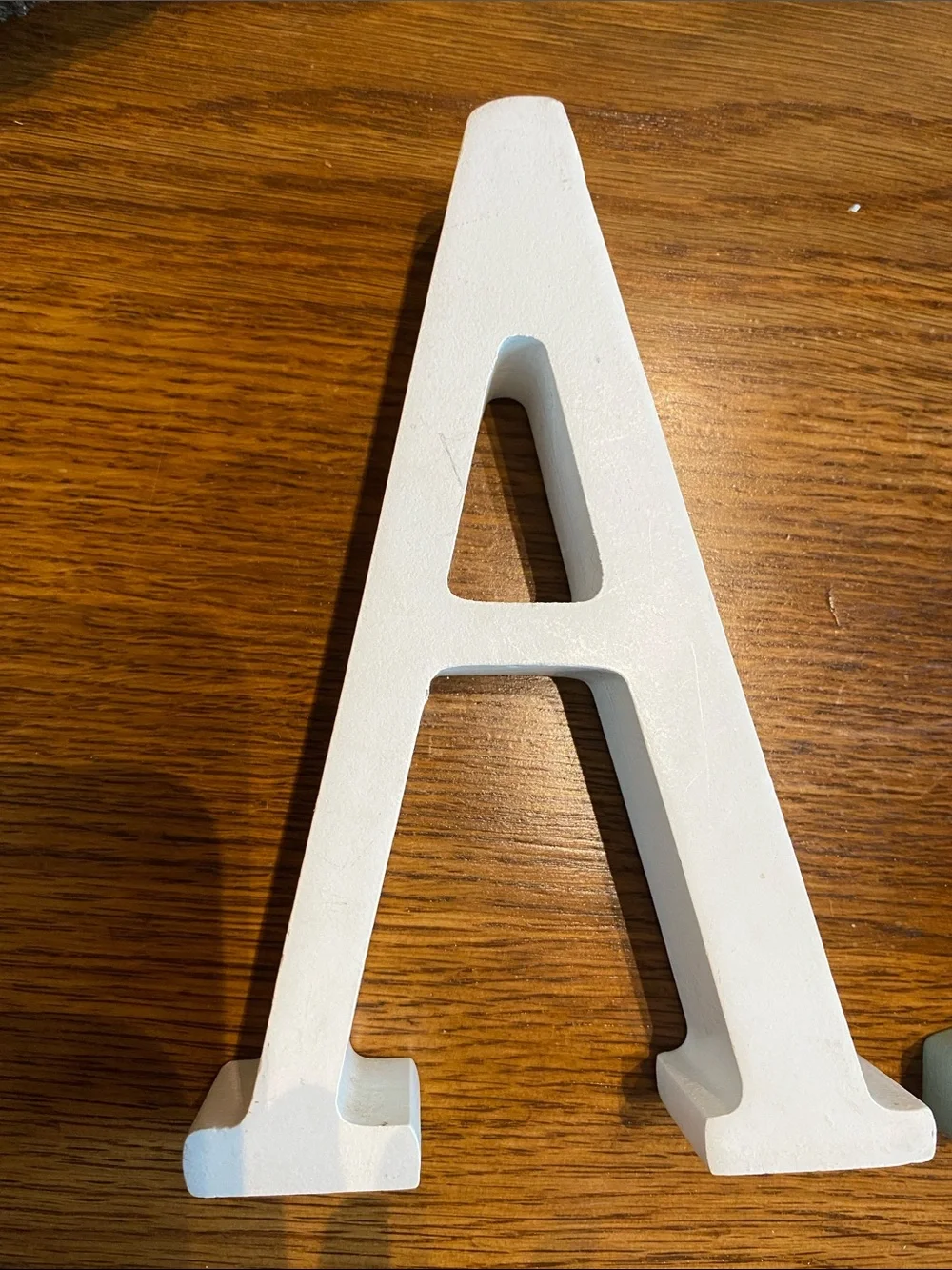 Decorative Wooden Letter A Wall Accent - Mint Green & White